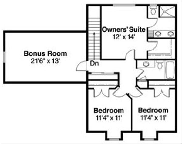 Home Plan - Craftsman Floor Plan - Upper Floor Plan #124-755