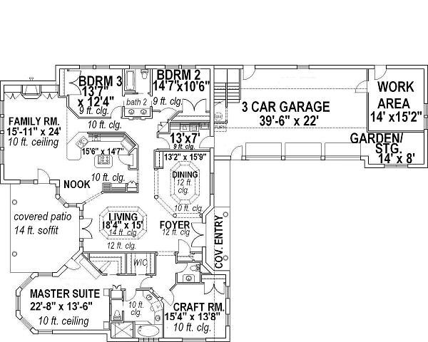 House Plan Design - Mediterranean Floor Plan - Main Floor Plan #117-509