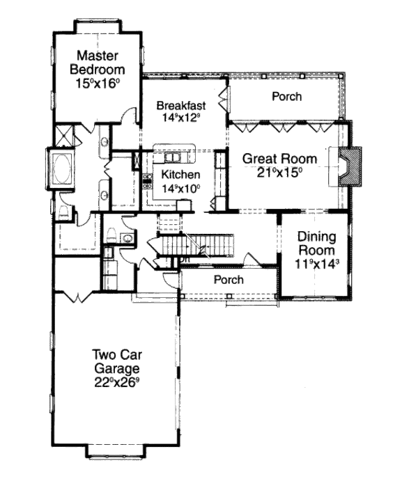 House Plan Design - Country Floor Plan - Main Floor Plan #429-34