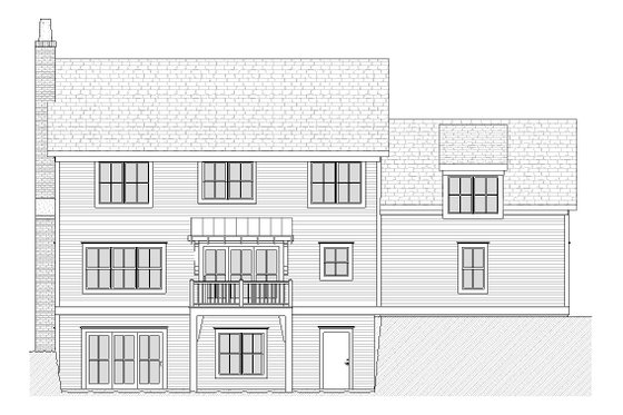 Exterior - Rear Elevation for Farmhouse House Plan #901-72 - 3 bed, 2.5 bath