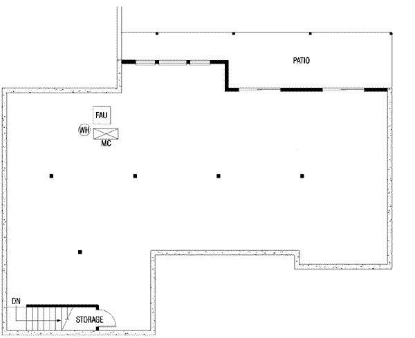 Architectural House Design - Ranch Floor Plan - Lower Floor Plan #60-599