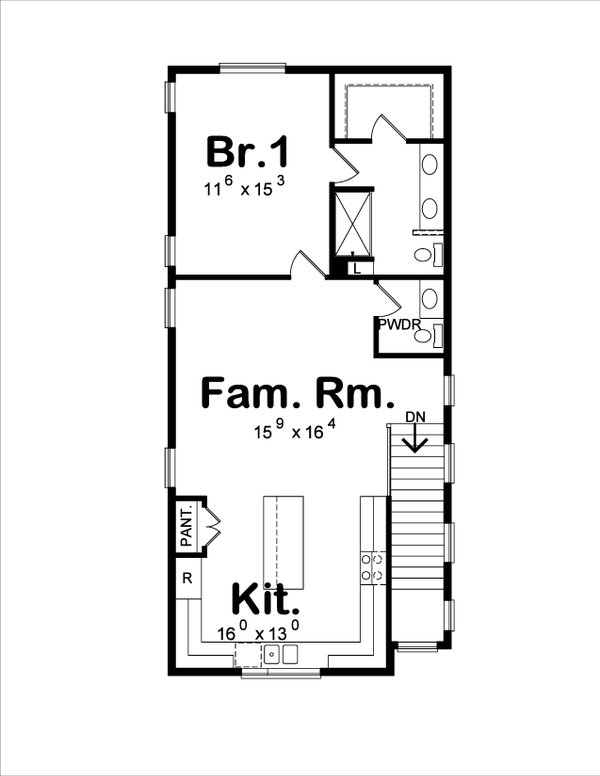 Modern Floor Plan - Upper Floor Plan #20-2565