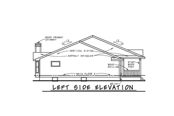 Exterior - Other Elevation for Traditional House Plan #20-738 - 3 bed, 2 bath