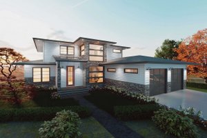 Exterior - Front Elevation 3 for European House Plan #1101-13 - 3 bed, 3.5 bath