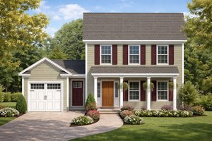 Dream House Plan - Exterior - Front Elevation for Colonial House Plan #1053-63 - 3 bed, 2.5 bath