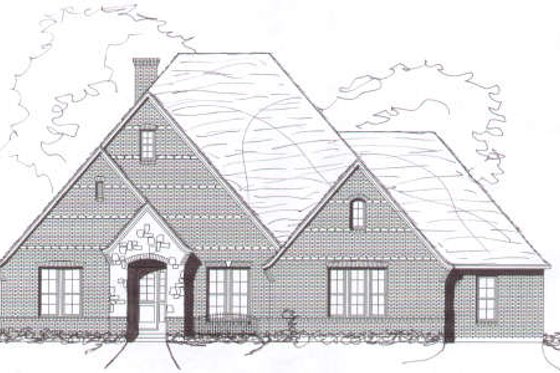 Exterior - Front Elevation for European House Plan #141-271 - 4 bed, 4 bath