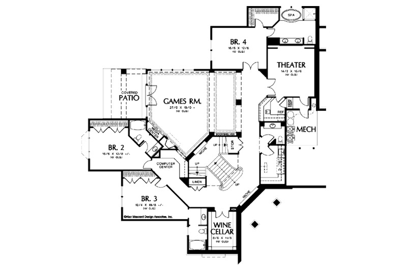 Home Plan - Floor Plan - Lower Floor for Craftsman House Plan #48-432 - 4 bed, 5 bath