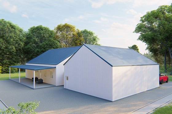 Exterior - Other Elevation 4 for Barndominium House Plan #1107-3 - 3 bed, 2 bath