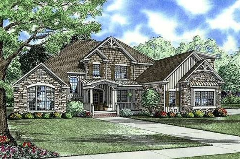 Architectural House Design - Traditional Exterior - Front Elevation Plan #17-2147