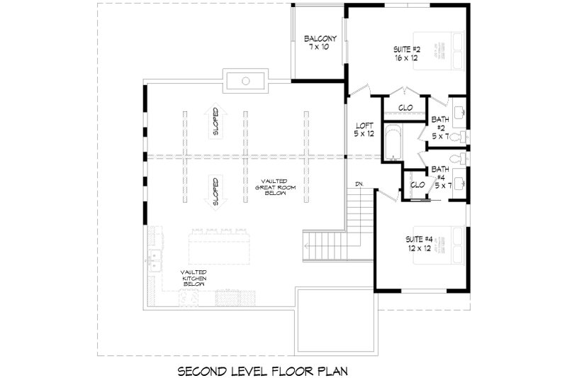 Home Plan - Floor Plan - Upper Floor for Farmhouse House Plan #932-1078 - 4 bed, 4.5 bath