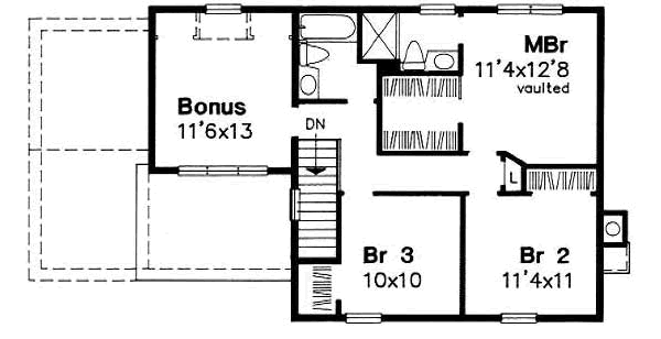 Traditional Floor Plan - Upper Floor Plan #50-152