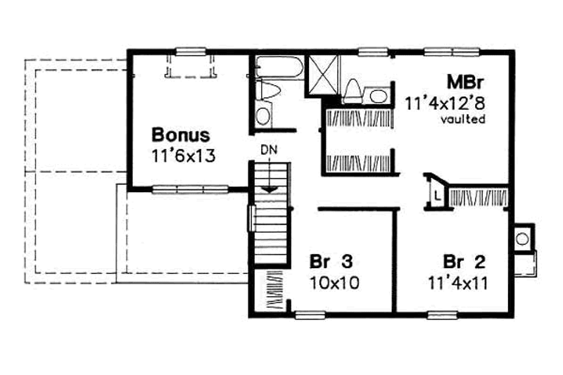Home Plan - Floor Plan - Upper Floor for Traditional House Plan #50-152 - 3 bed, 2.5 bath
