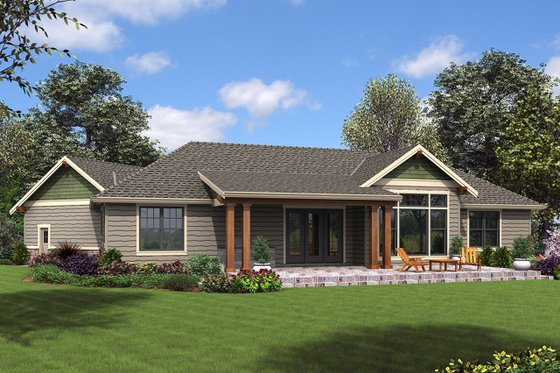 Exterior - Rear Elevation for Craftsman House Plan #48-952 - 3 bed, 2.5 bath