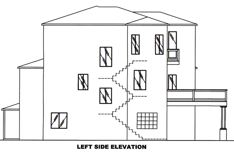 Home Plan - Exterior - Other Elevation for Mediterranean House Plan #117-884 - 2 bed, 3 bath