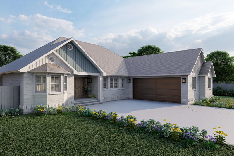 House Plan Design - Exterior - Front Elevation 3 for Ranch House Plan #1060-173 - 3 bed, 2 bath
