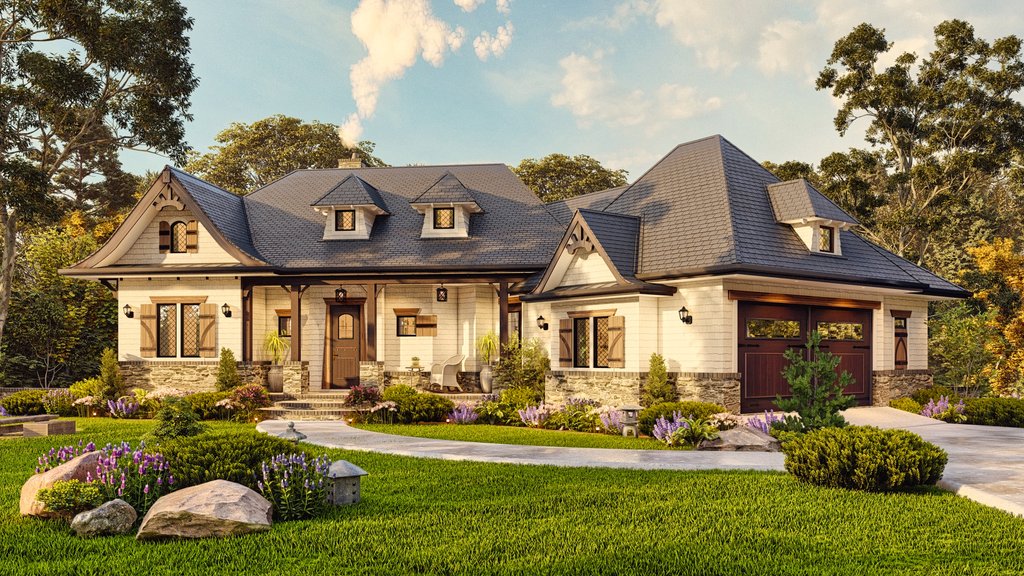 Exterior - Front Elevation 8 for Craftsman House Plan #54-707 - 3 bed, 2 bath