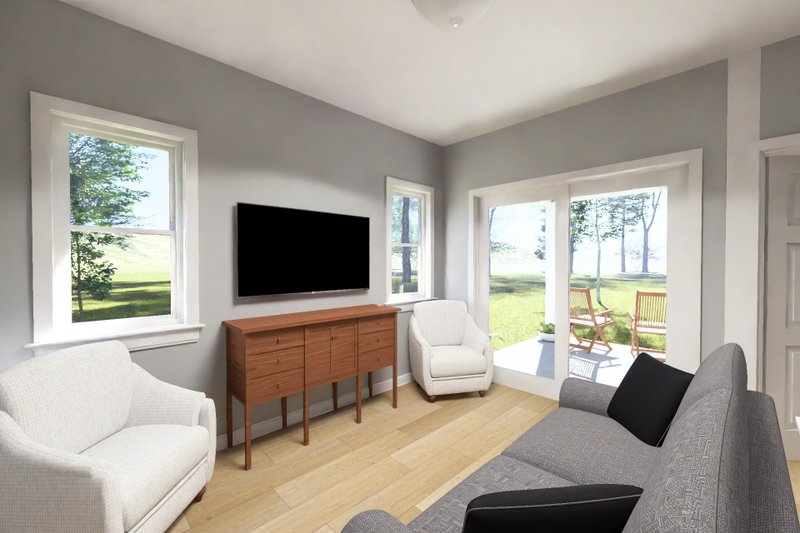 House Blueprint - Interior - Family Room for Modern House Plan #513-2446 - 2 bed, 2 bath