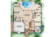 Beach Style House Plan - 4 Beds 4.5 Baths 3451 Sq/Ft Plan #27-484 