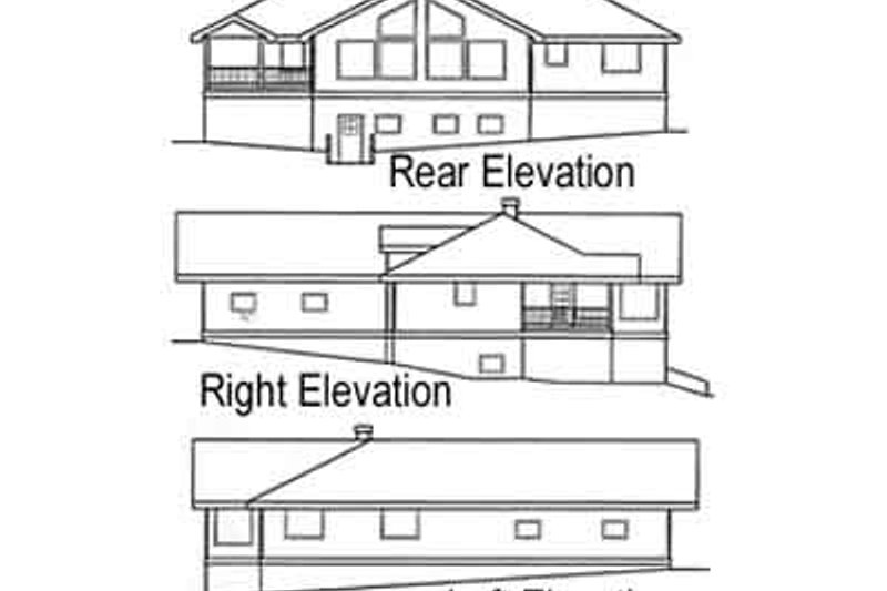 Home Plan - Exterior - Rear Elevation for Traditional House Plan #60-432 - 3 bed, 2 bath