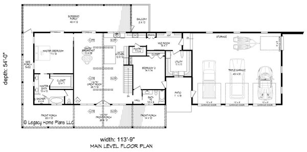 Ranch Floor Plan - Main Floor Plan #932-727