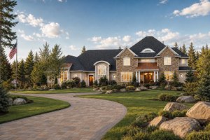 Architectural House Design - Exterior - Front Elevation for European House Plan #928-101 - 5 bed, 5.5 bath
