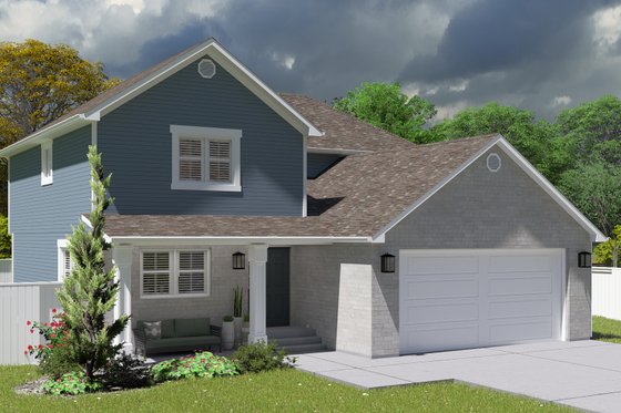 Exterior - Front Elevation 4 for Traditional House Plan #1060-211 - 3 bed, 2.5 bath