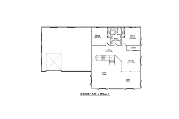 Barndominium Floor Plan - Upper Floor Plan #1084-14