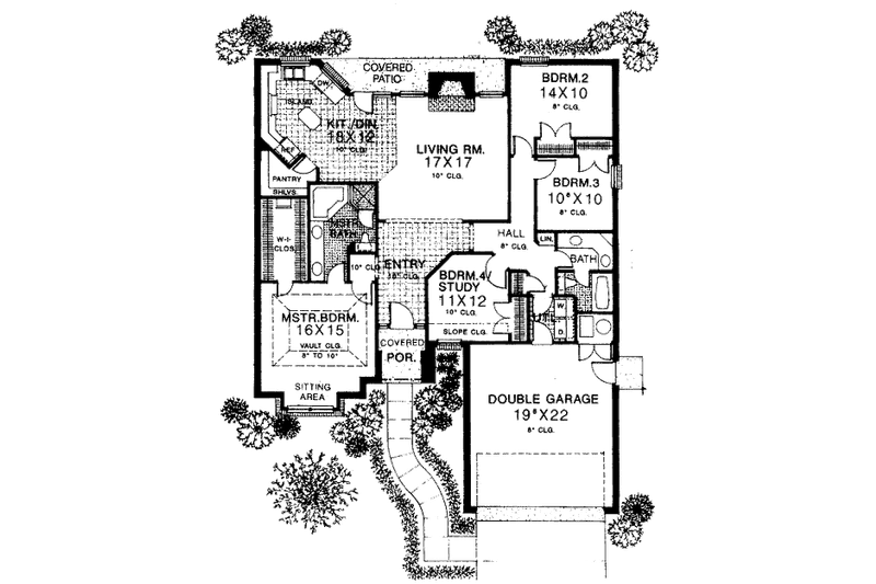 Home Plan - Floor Plan - Main Floor for European House Plan #310-900 - 3 bed, 2 bath