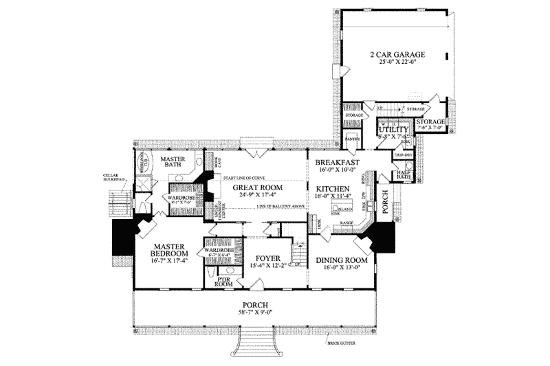 Dream House Plan - Floor Plan - Main Floor for Colonial House Plan #137-177 - 4 bed, 4 bath