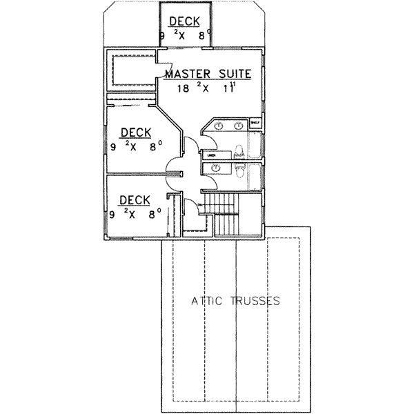 House Plan Design - Modern Floor Plan - Upper Floor Plan #117-284