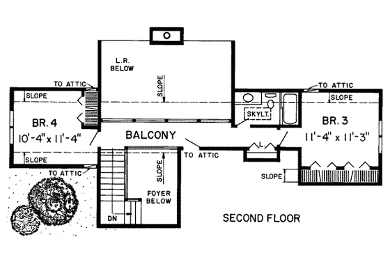 Floor Plan - Upper Floor for Ranch House Plan #312-289 - 4 bed, 2.5 bath