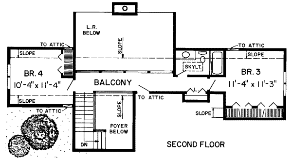 Ranch Floor Plan - Upper Floor Plan #312-289