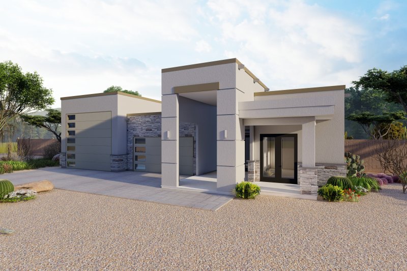 Architectural House Design - Contemporary Exterior - Front Elevation Plan #53-769