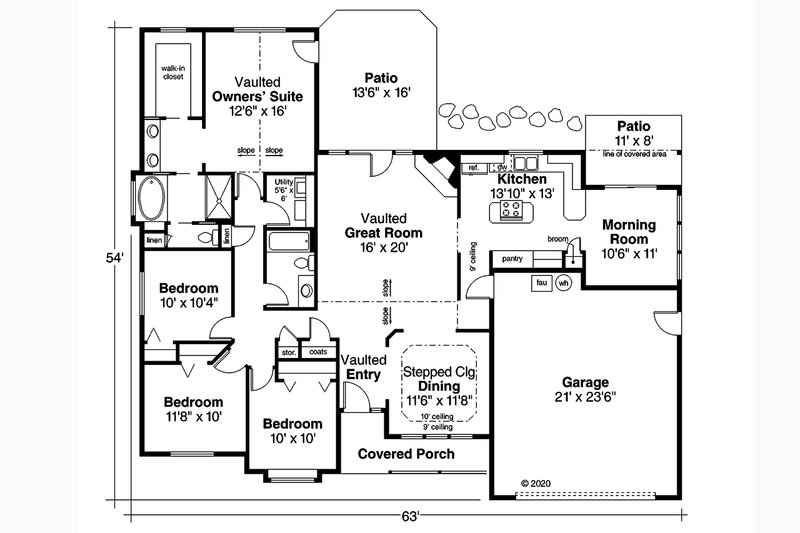 House Plan Design - Floor Plan - Main Floor for Traditional House Plan #124-279 - 4 bed, 2 bath