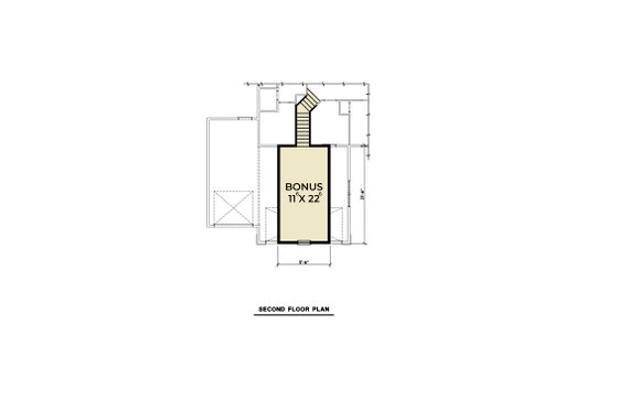 Floor Plan - Upper Floor for Craftsman House Plan #1070-75 - 3 bed, 2.5 bath