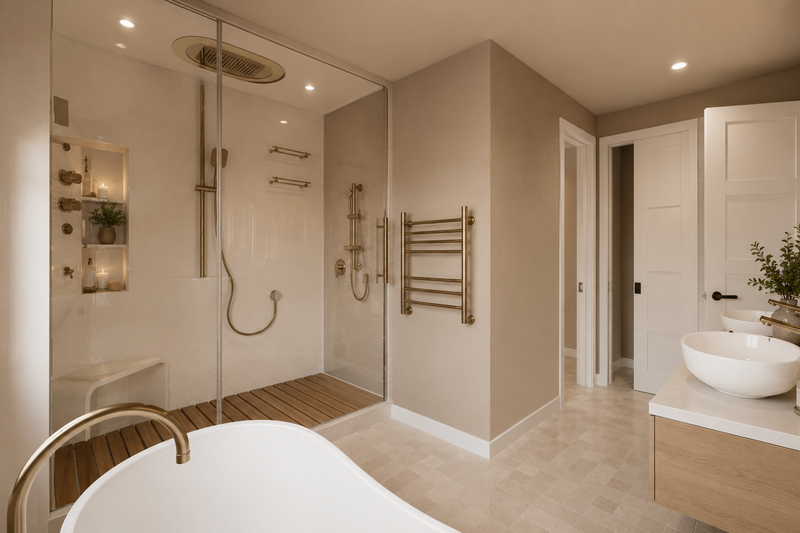 Architectural House Design - Interior - Master Bathroom for Farmhouse House Plan #48-1226 - 2 bed, 2 bath