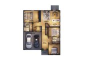Country Style House Plan - 3 Beds 2 Baths 1269 Sq/Ft Plan #1110-3 