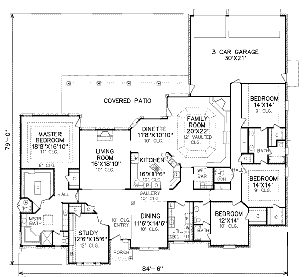 Traditional Floor Plan - Main Floor Plan #65-211
