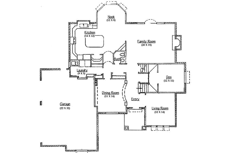 Dream House Plan - Floor Plan - Main Floor for Traditional House Plan #5-207 - 4 bed, 3.5 bath