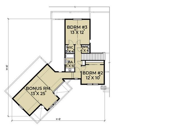 Farmhouse Floor Plan - Upper Floor Plan #1070-10