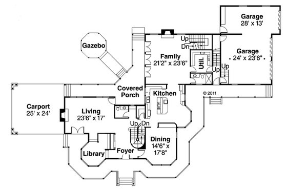 Floor Plan - Main Floor for Farmhouse House Plan #124-111 - 5 bed, 4.5 bath