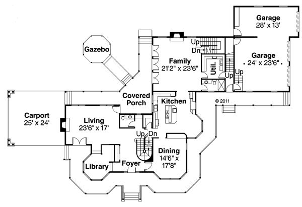 Farmhouse Floor Plan - Main Floor Plan #124-111