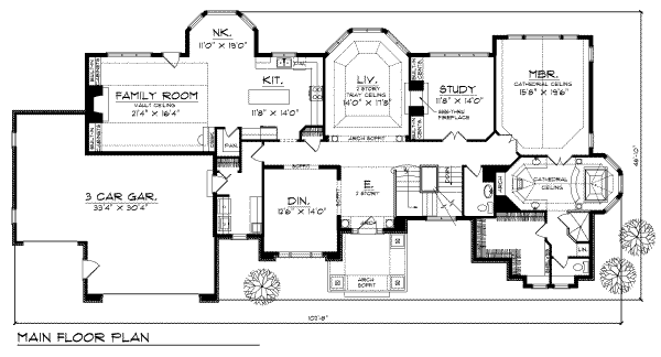Home Plan - European Floor Plan - Main Floor Plan #70-536