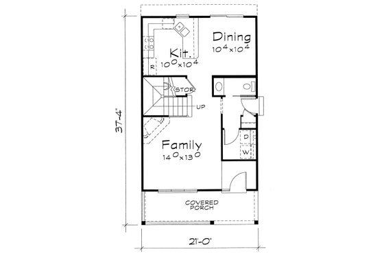 Floor Plan - Main Floor for Traditional House Plan #20-2105 - 3 bed, 2.5 bath