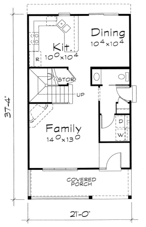 Home Plan - Traditional Floor Plan - Main Floor Plan #20-2105