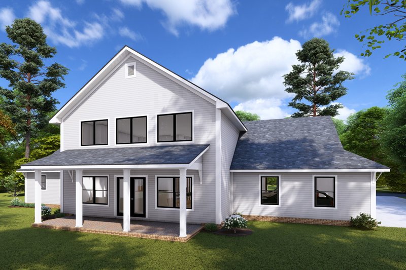 House Design - Exterior - Rear Elevation for Farmhouse House Plan #513-2260 - 4 bed, 3.5 bath