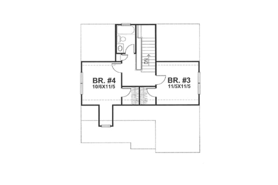 Floor Plan - Upper Floor for Craftsman House Plan #50-124 - 4 bed, 2 bath