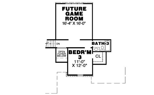 Southern Floor Plan - Upper Floor Plan #34-172