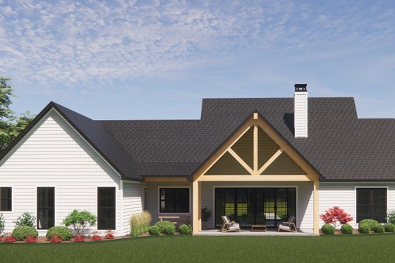 Exterior - Rear Elevation for Farmhouse House Plan #1096-96 - 3 bed, 2 bath