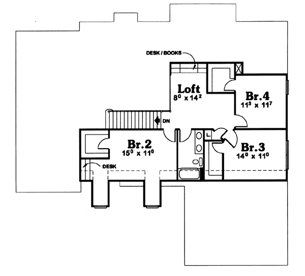 Dream House Plan - Traditional Floor Plan - Upper Floor Plan #20-210